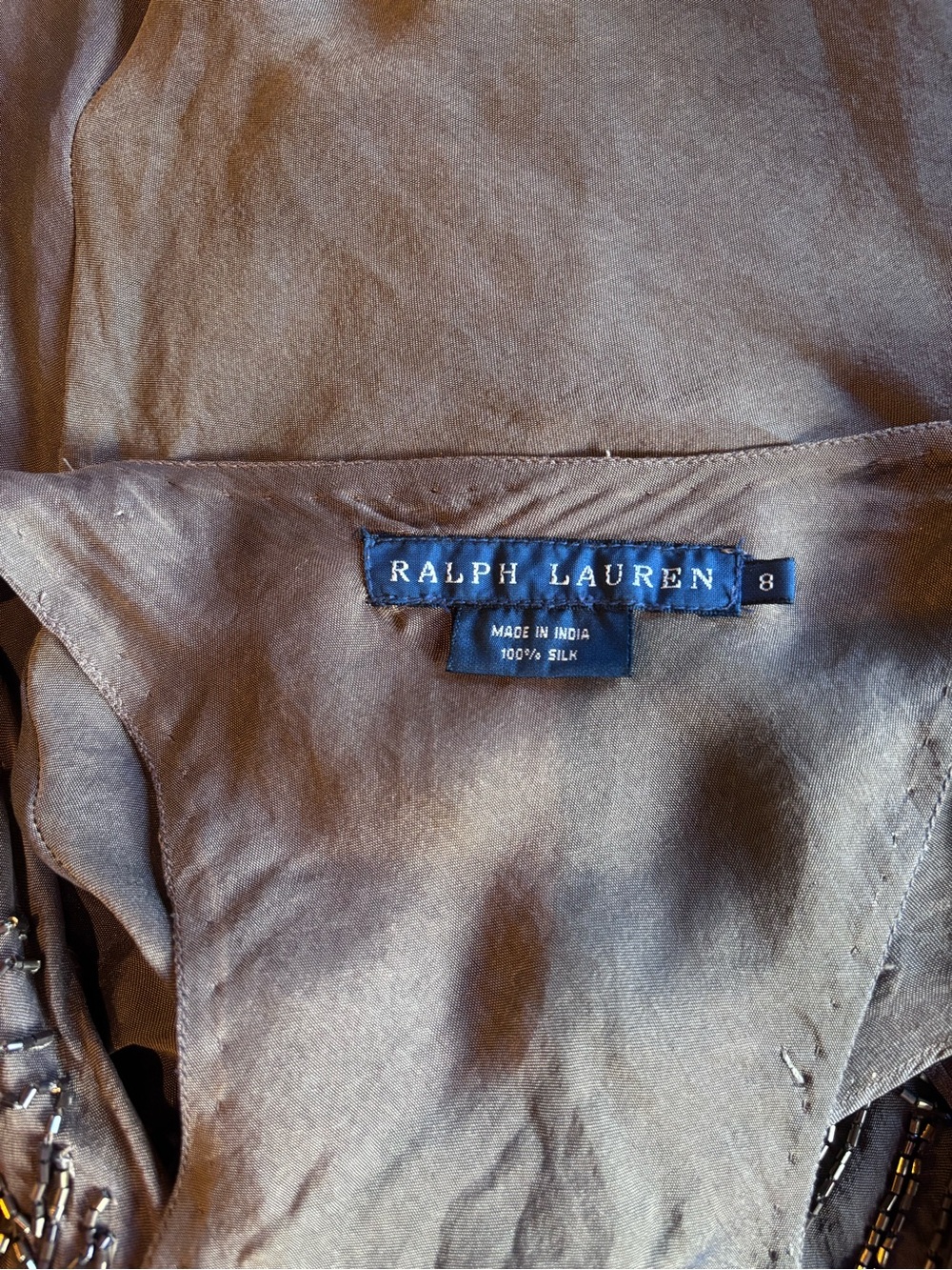 Ralph Lauren Embellished Racerback Camisole - Taupe - Picture 4 of 5